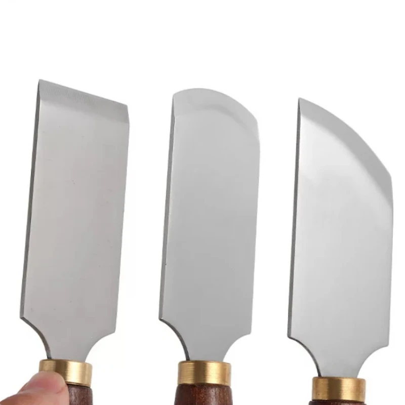 Walnut Leather Spatula 3 Blade Type Hand Craft Tool Suitable for Plain Brown Cowhide Leather Wallet Belt Trimming Making