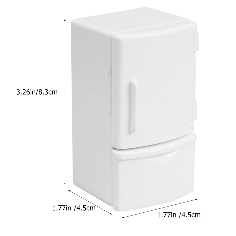 لعبة طفل صغير ثلاجة زهرة اصطناعية ألعاب فريزر ثلاجة صغيرة أثاث منزلي بلاستيكي أبيض