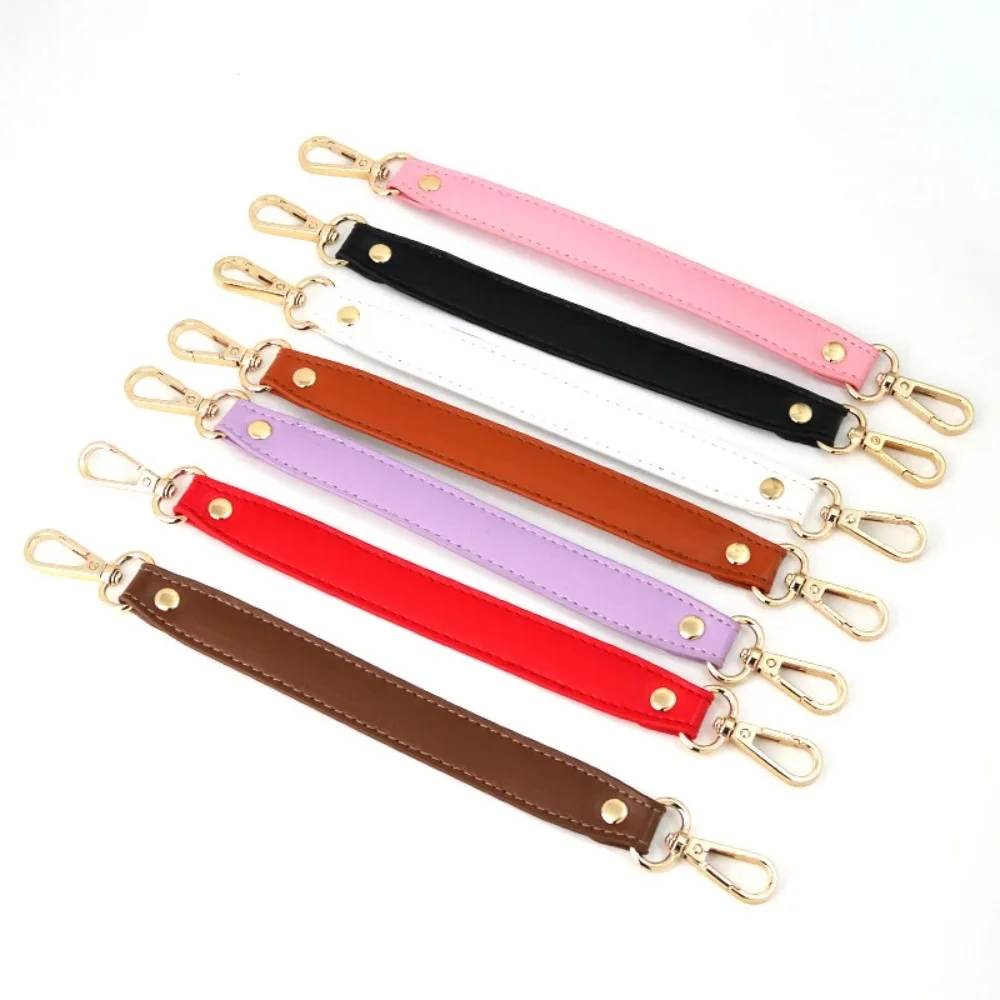 28CM Length Replacement PU Leather Shoulder Strap Solid Color Bag Short Straps Handbags Accessories Portable Durable Bag Handle