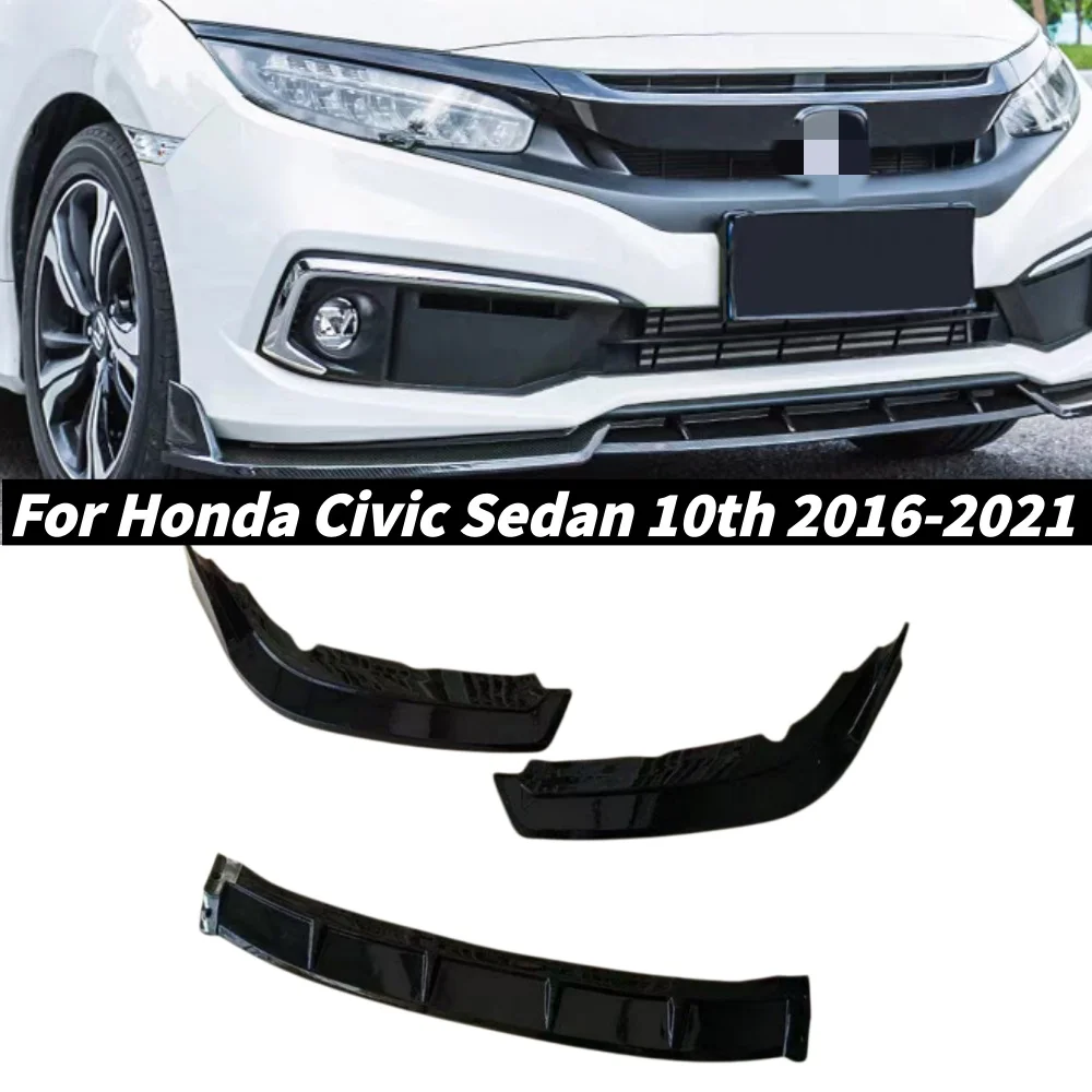 

For Honda Civic 10th FC Coupe Sedan 2019 2020 2021 2021 Front Bumper Lip Chin Body Kit Tuning Accessories Splitter Modified