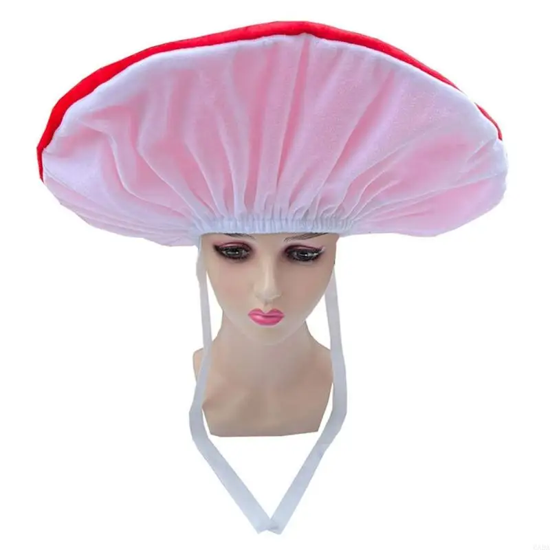 Handmade Mushroom Hat with Adjustable Size Roleplaying Accessories Costume Hat For Women Men Stage Performances Wear 6XDA
