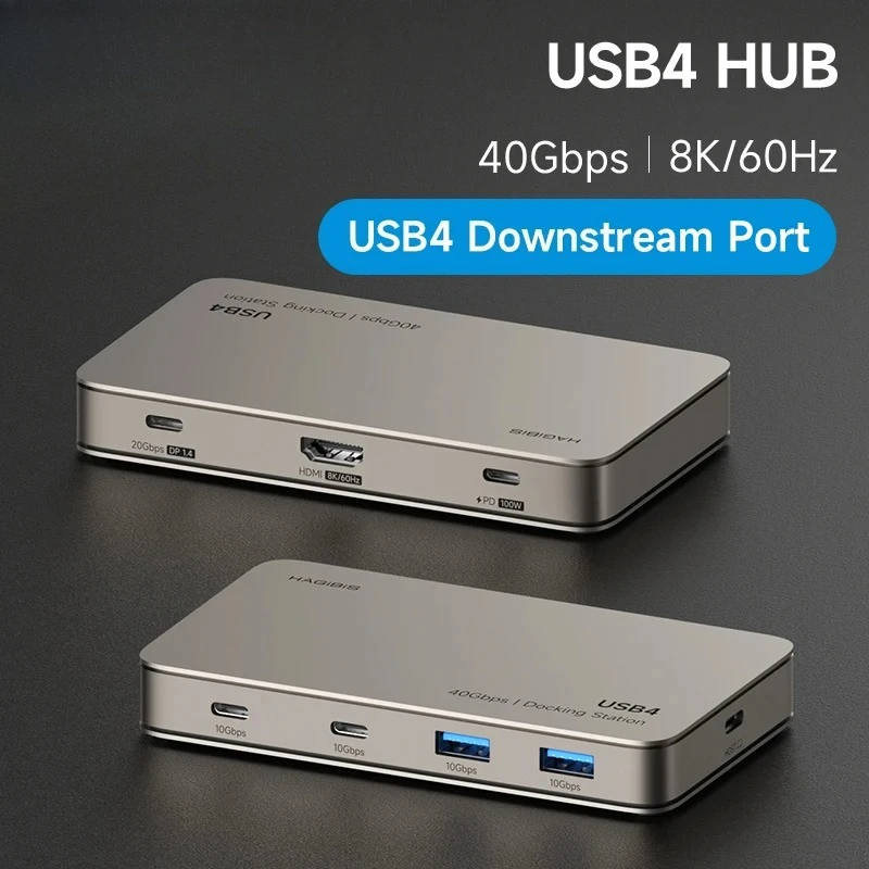 Hagibis USB4 Docking Station USB C Triple Display Hub Compatible with Thunderbolt 4/5 40Gbps 8K Dock for Macbook Pro Air Laptops