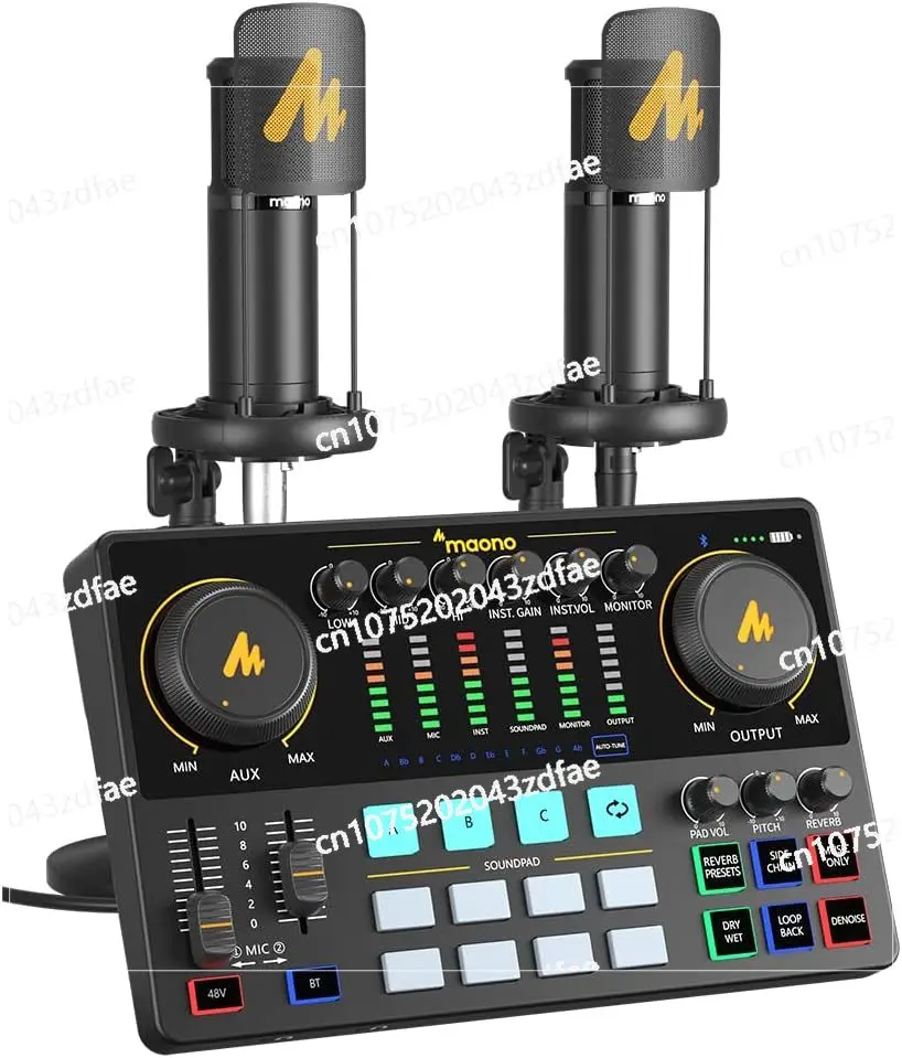 MAONO-MaonoCaster-Podcast Equipment Bundle for 2-includes All-in-one Audio Interface with Premium Mic Preamp,