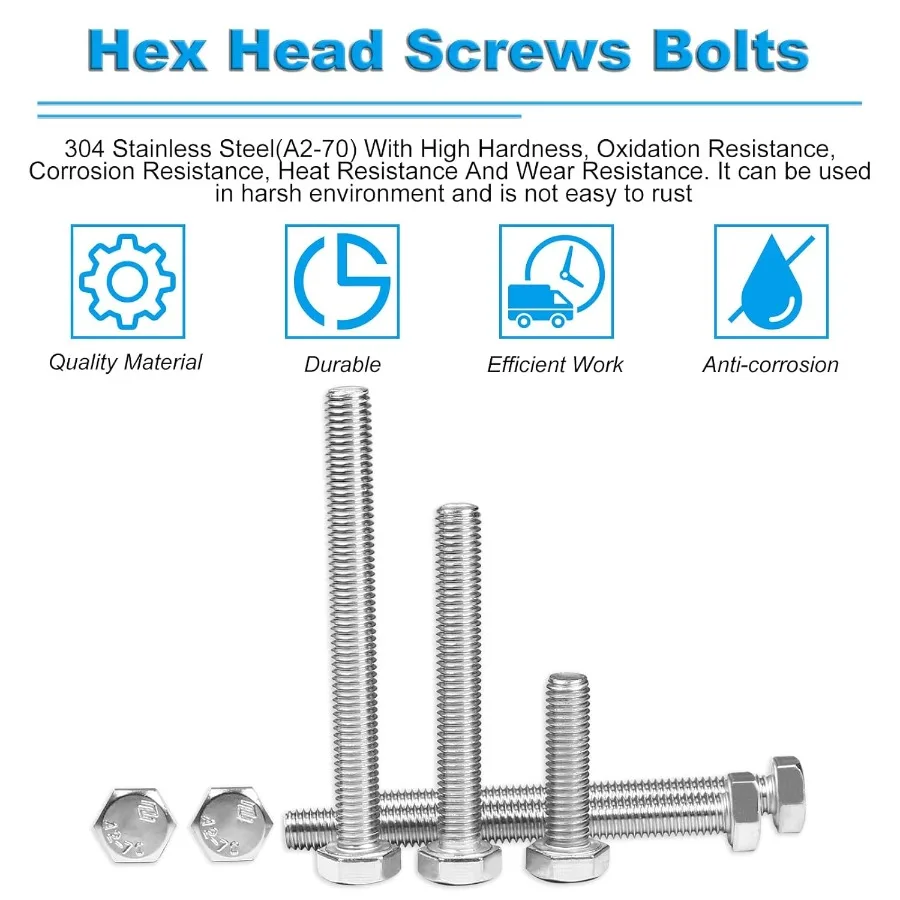 25 Pz M8 Bulloni Esagonali M81.25 x 25mm Vite Esagonale Bullone In Acciaio Inox 304 M81.25mm Bulloni Esagonali Viti Esagonali Macchina Metrico Completamente T
