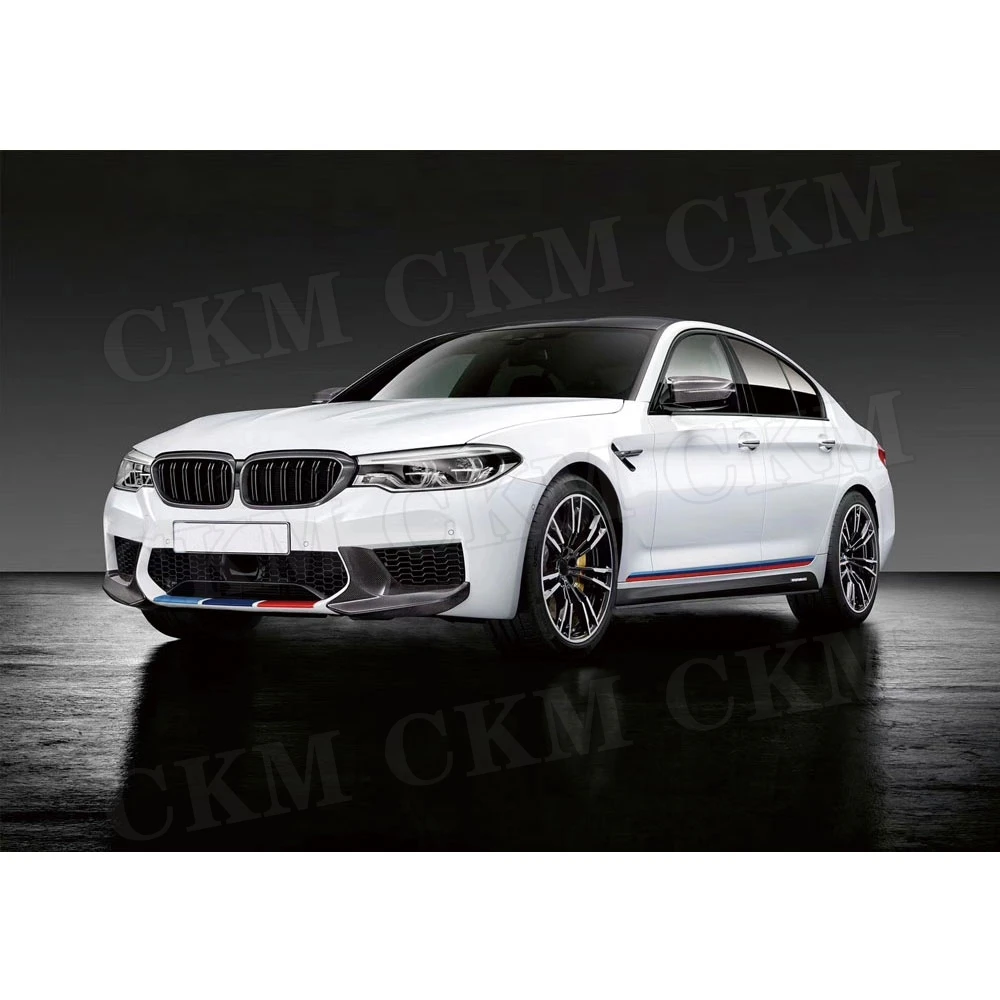 

CKMUUER Carbon Fiber Front Splitter Pieces Front Corner Bumper Lip Spoiler Protector For BMW 5 Series F90 M5 M Style 2018 2019