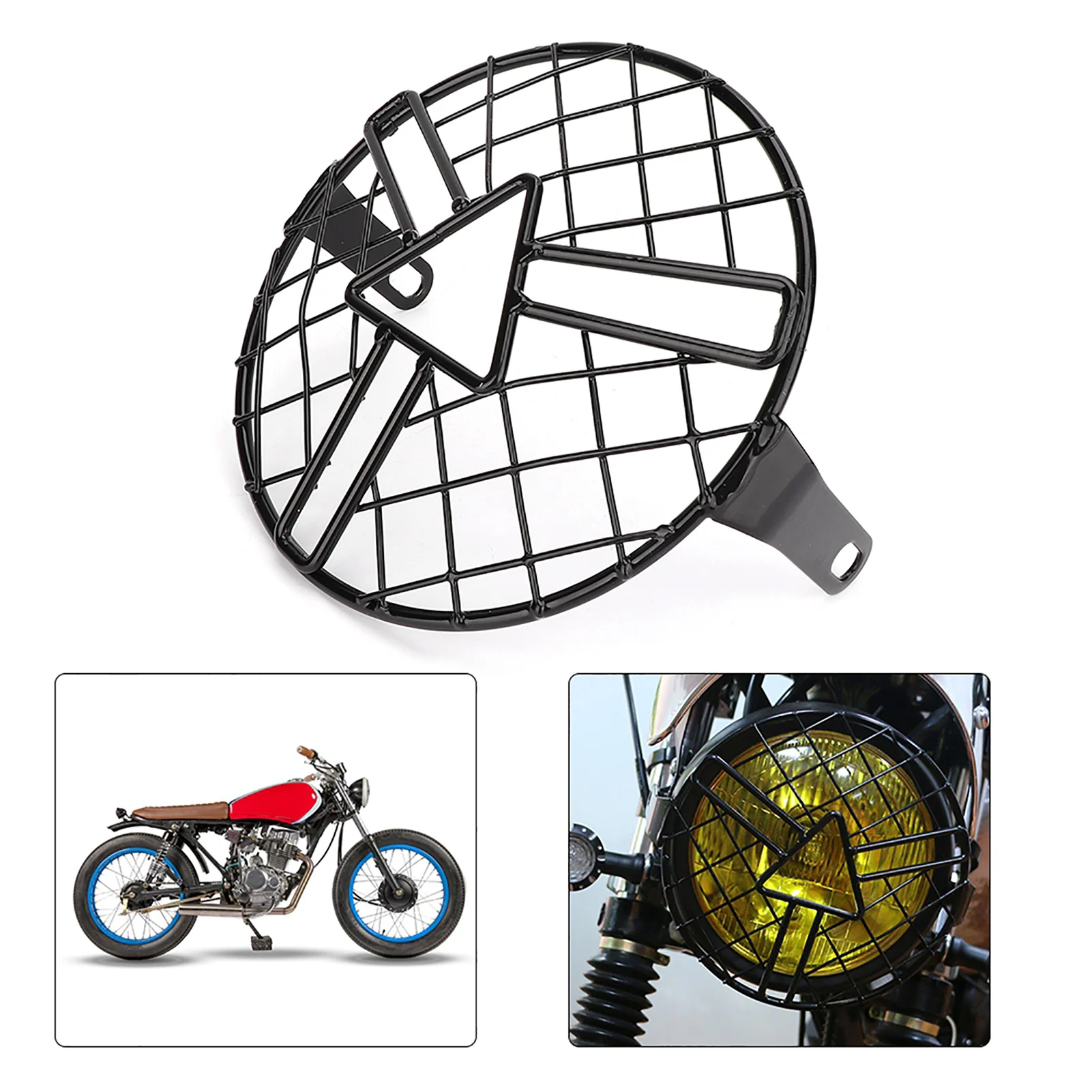 5.75inch Headlamp Grill Cover Motorcycle Headlight Guard Grille Headlamp Grill Cover Protector for CG125 GN125