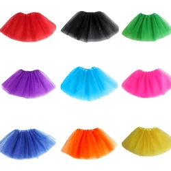 Girl Elastic Ballet Dancewear Tutus Mini Skirt For Birthday Party Dance 3 Layer Tulle Tutu Skirt for Kids Princess 2-8Y Girls