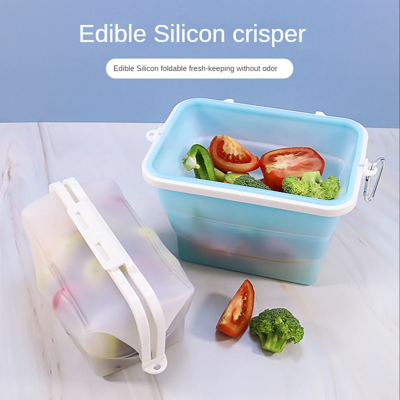 

Foldable Crisper Retractable Vegetable and Fruit Bento Lunch Organizer Can Be Placed In The Refrigerator and Microwave Oven