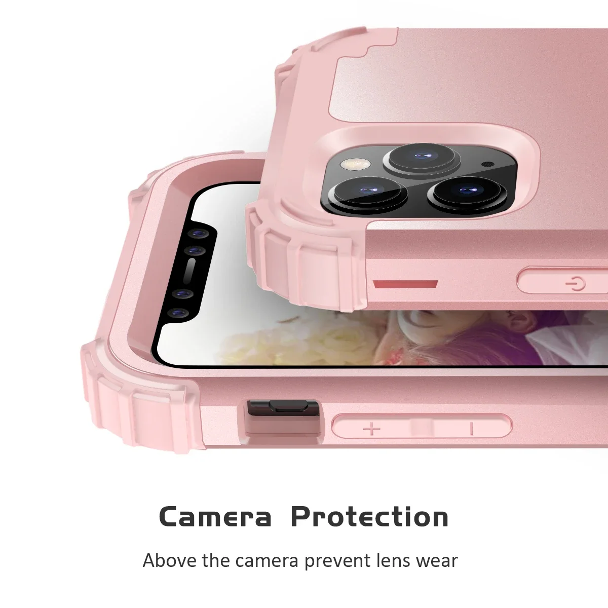 For iPhone 11 Pro Max (2019) iPhone 8 7 Plus SE 2020 Phone Cases,Hard PC+Soft Silicone 3-Layers Hybrid Full-Body Protect