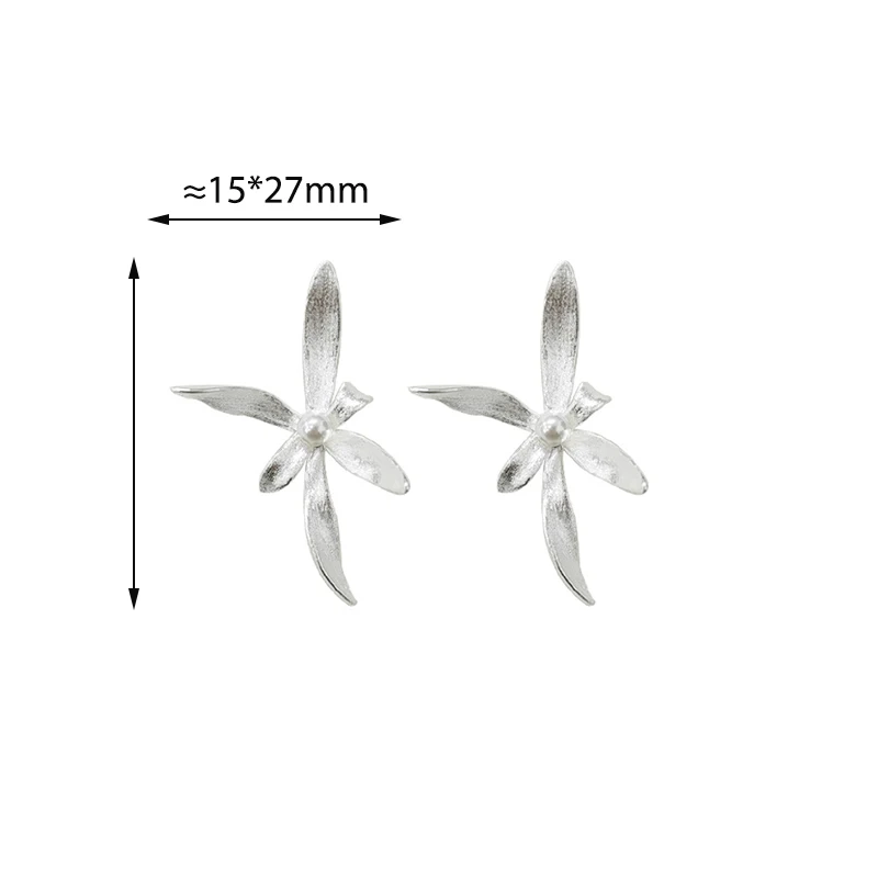 Silver Color Elegant Exquisite Flower Stud Earrings for Charming Women Daily Fashion Jewelry Neo-Chinese Style Accessories