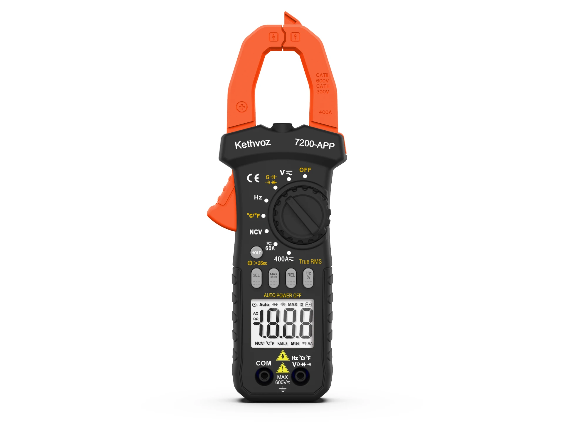 

Smart APP Clamp Multimeter 600A True RMS NCV Non Contact Voltage Bluetooth Frequency Duty Cycle Diode Continuity for Electrician