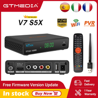 GTMEDIA V7 S5X Super Value Satellite TV Receiver DVB-S/S2 Full HD 1080P With USB WIFI Digital Receptor H.265 Set top box VS V7HD