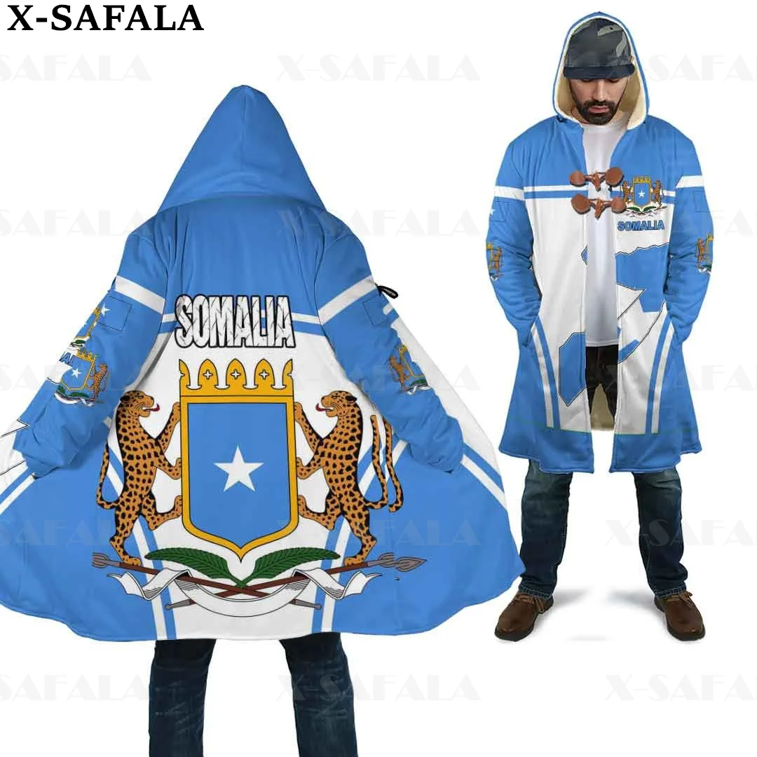 

Somalia Emblem Action Flag Country Art Thick Warm Hooded 3D Print Cloak Men Overcoat Coat Windproof Fleece Cape Robe Blanket-2