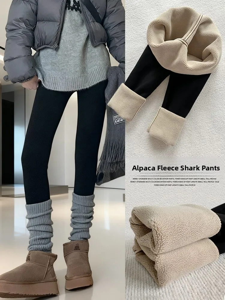 

Thiened Fce arkskin штаны для йоги женская верхняя одежда осень-зима с высокой талией обтягивающие теплые хлопковые леггинсы