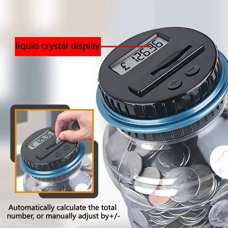 1 قطعة صندوق توفير الخنزير الإلكترونية الرقمية LCD العد عملة مشبك جرة عملات صندوق تخزين ل USD اليورو المال الهدايا تخزين الطفل