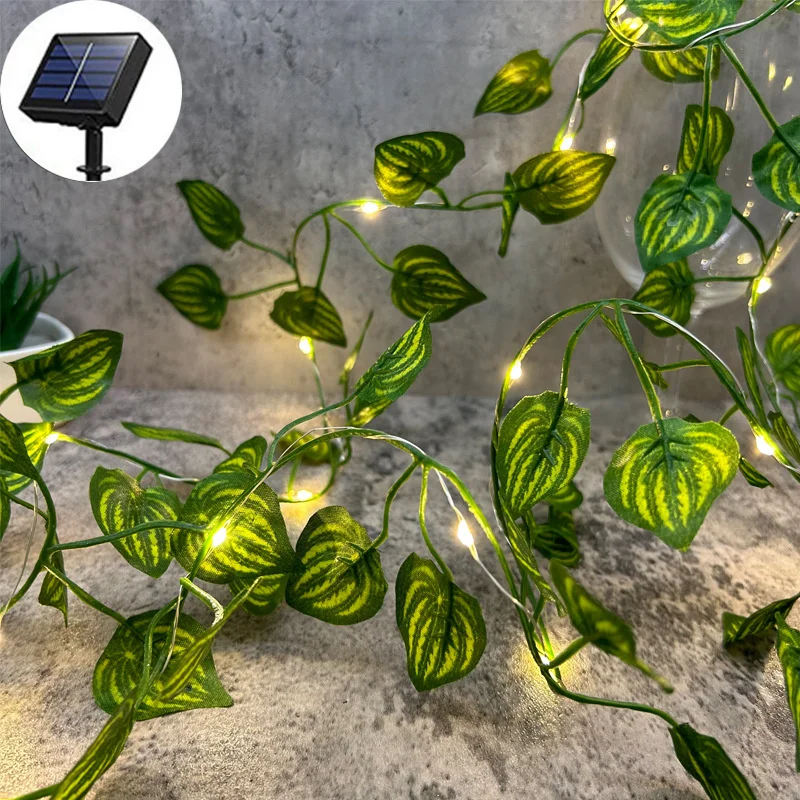

Solar Leaf LED String Lights Artificial Sunflower Maple Leaf Watermelon leaf Outdoor Light Up Garden Parterre Beach Decoration