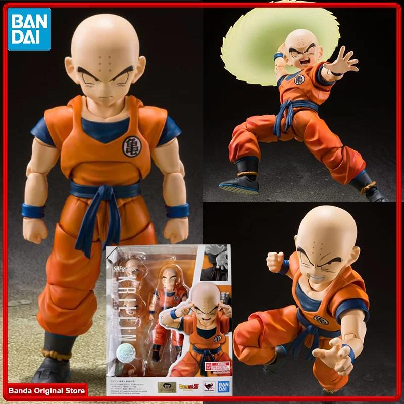 

100% In Stock Original Bandai SHF Krillin Dragon Ball Z S.H.Figuarts Krillin Earth's Strongest Man Anime Action Figures Toys