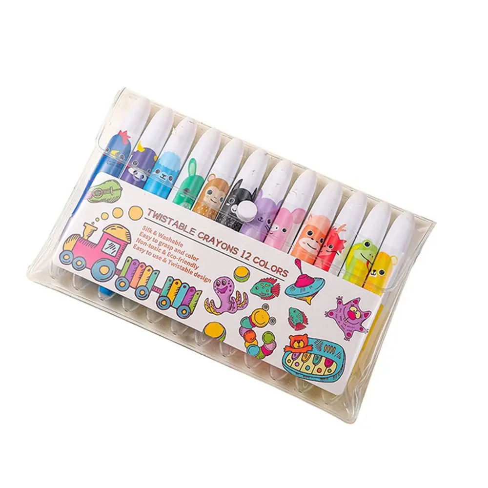 

Cute Quick Dry 12 Color Drawing Pens Water-Soluble Non-dirty Hand Kids Colorful Crayons Washable Painting Doodle Markers