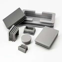 Grey Round/Square Plastic Blanking End Caps Chair Legs Tube Pipe Inserts Plug Bung Dust Covers 16mm-76mm 16x16mm-50x100mm