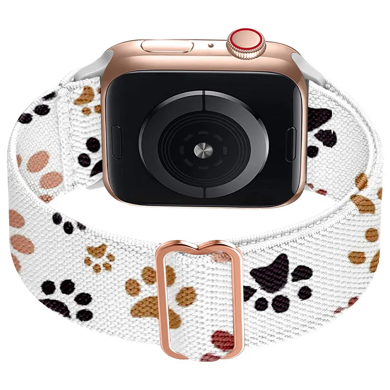 Stretchy Nylon Loop Bands Compatible with Apple Watch 38mm 40mm 41mm 42mm 44mm 49mm Adjustable Soft Elastics Strap - view 2