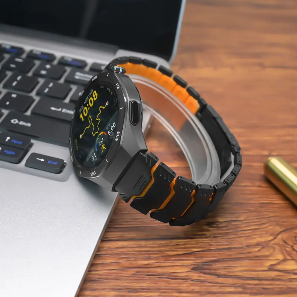 

Титановый браслет 22 мм для Huawei Watch 5 4 GT 6 6 Pro GT5 4 3 46 мм, роскошный резиновый ремешок для Oneplus Watch 3 2 2R, металлический ремешок для часов