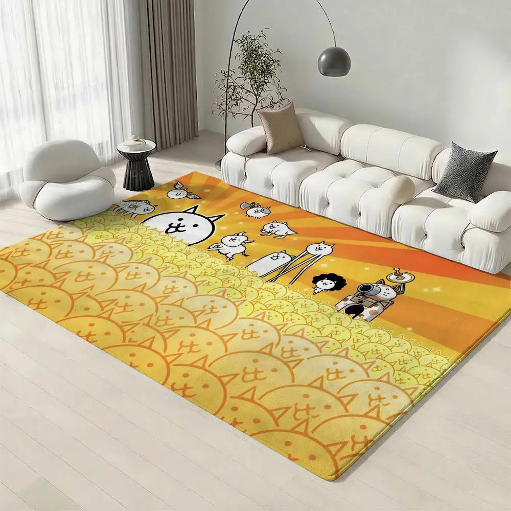 Popular Game T-The Battle CatsS Floor Mat Eco-Friendly Flannel Doormat Non-Slip Odorless Soft Short Plush Indoor Floor Rug