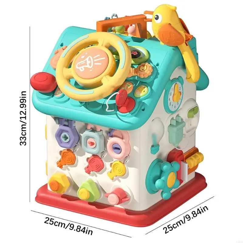 Bezpieczny plastik ABS 6-stronny ruchliwy dom zabawka z muzyką odgłosy zwierząt promowanie umiejętności słuchowych wczesna nauka