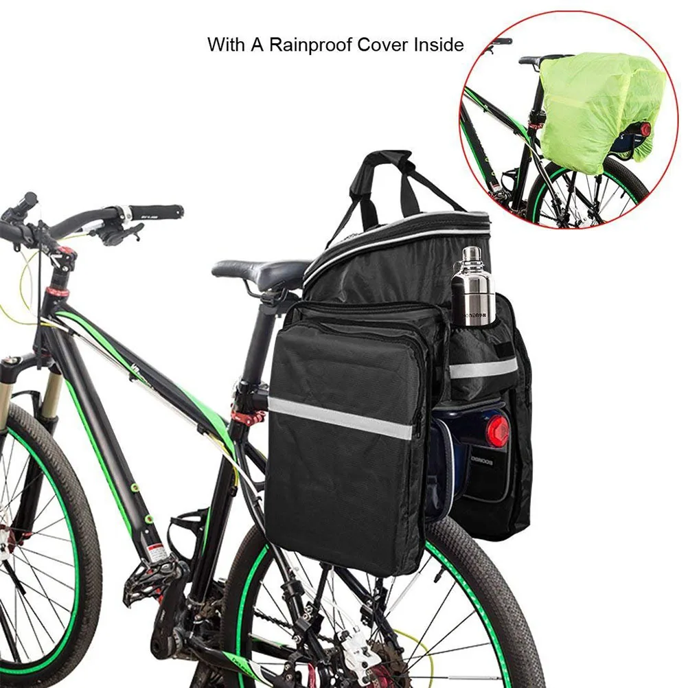 

Riding Saddle Trunk Bag Rear Rack Storage Cycling Multipurpose Large Capacity Waterproof Multi Pocket Easy Install Remove Bike