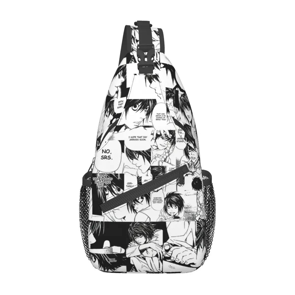 Death Note L Lawliet Crossbody Sling Bag Small Chest Bag Anime Notebook Shoulder Backpack Daypack Hiking Outdoor Camping Satchel