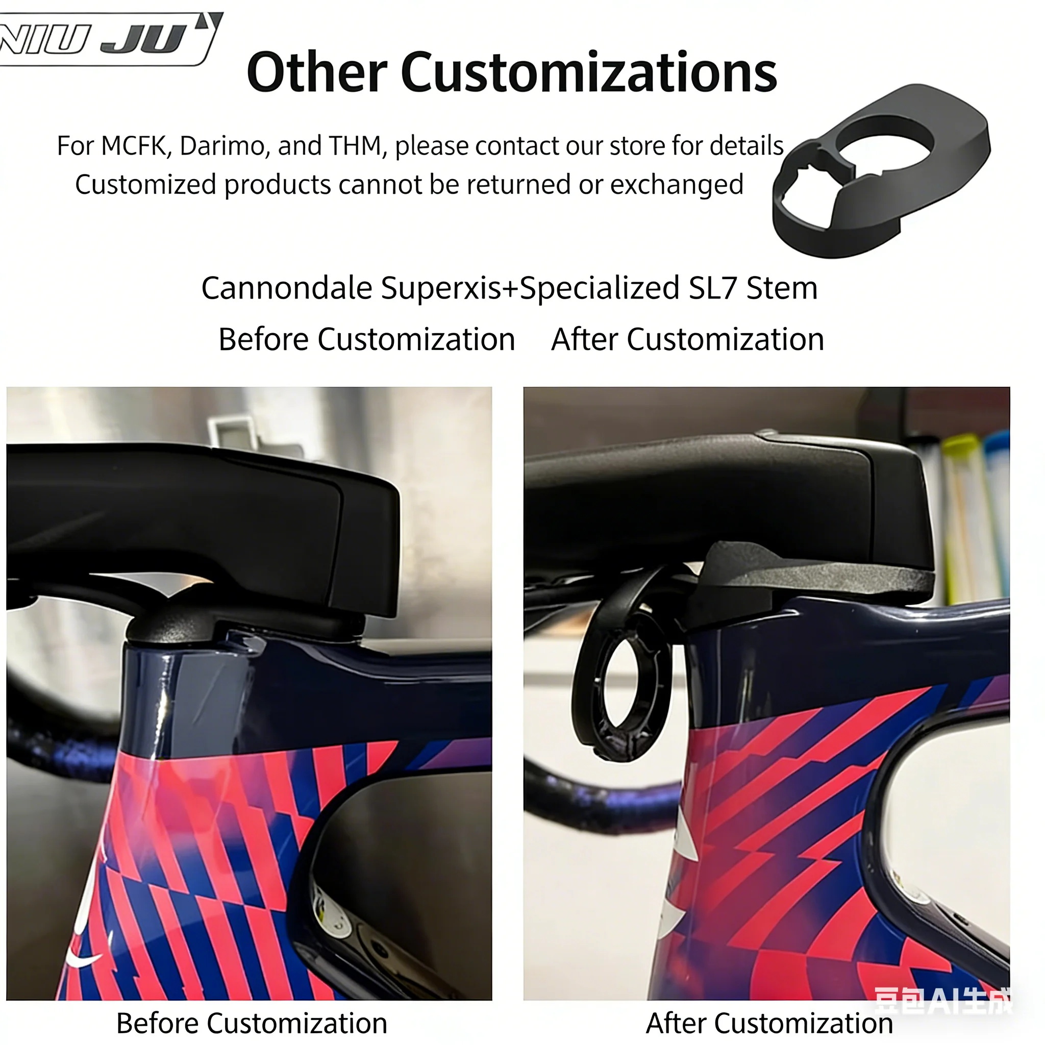 Hidden Cable Routing Bike Handlebar Headset Cone Spacer for