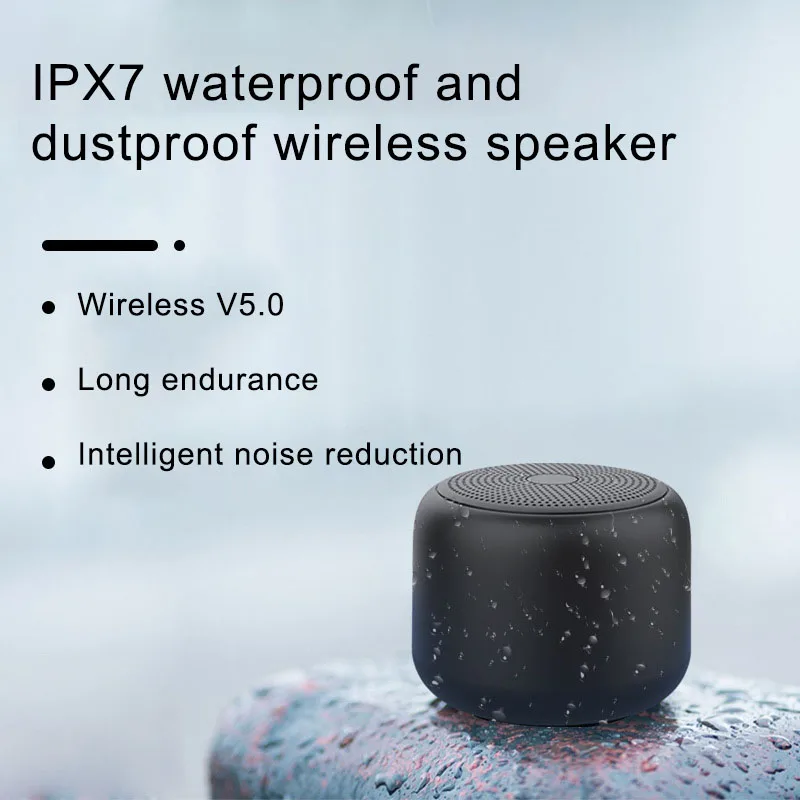 Altavoz inalámbrico portátil IPX5, resistente al agua, reproducción de 20 horas, barra de sonido inalámbrica con dientes azules para exteriores, Subwoofer de sonido estéreo HIFI