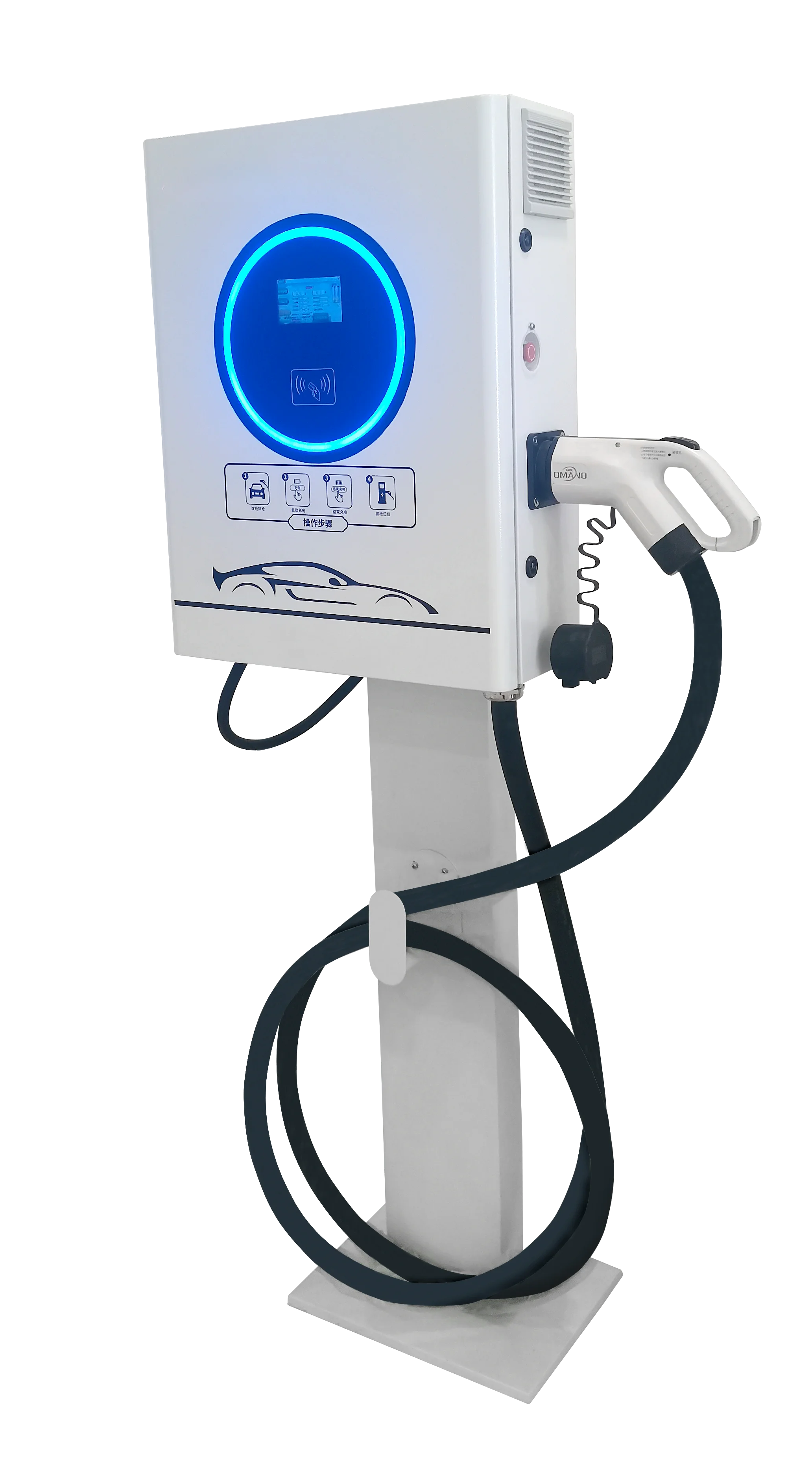 60kW DC EV Charger Station CCS2 Dual Gun Fast Charging Floor Mounted Smart APP WiFi 4G RFID IP54 OCPP 1.6J Fully Ready Smart
