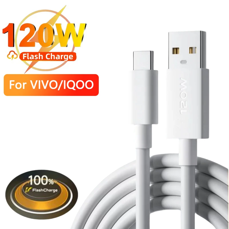 120W 80W 20V 6A Super-Flash-Ladekabel USB Typ C Ladegerät für VIVO IQOO 9 10 11 Pro Neo 6 SE T2 S15 X80 X Note 5G