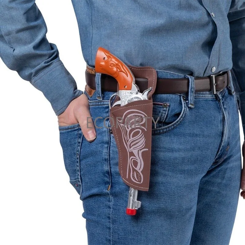 Halloween  performance props，Cowboy Gun And Holster Fancy Dress Prop Wild West Sheriff Pistol Adult Accessory guns  toy guns