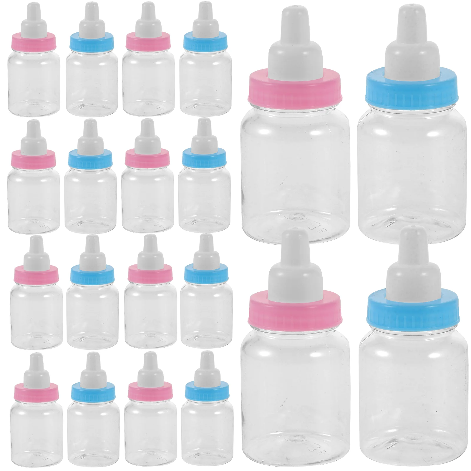 24 Pcs Feeder Style Candy Bottles Decorate Blue Pink Decorative Feeding Baby Shower Transparent Nursing