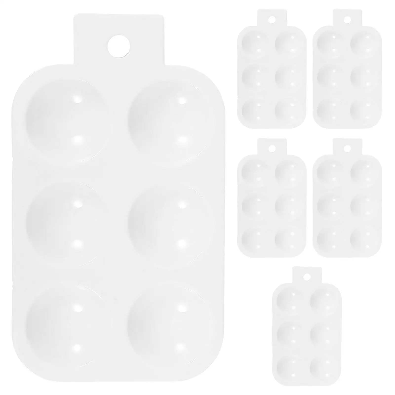 6 قطع من صينية خلط الألوان المائية الصغيرة، لوحة طلاء أطفال مستطيلة من البلاستيك ABS، تصميم متعدد الاستخدامات، خفيفة الوزن للربط