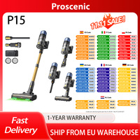 Proscenic P15 Cordless Stick Vacuum Cleaner, 70min Runtime, 50kPa 580W Powerful Suction, Anti-Tangle Brush, 6 Layers Filter