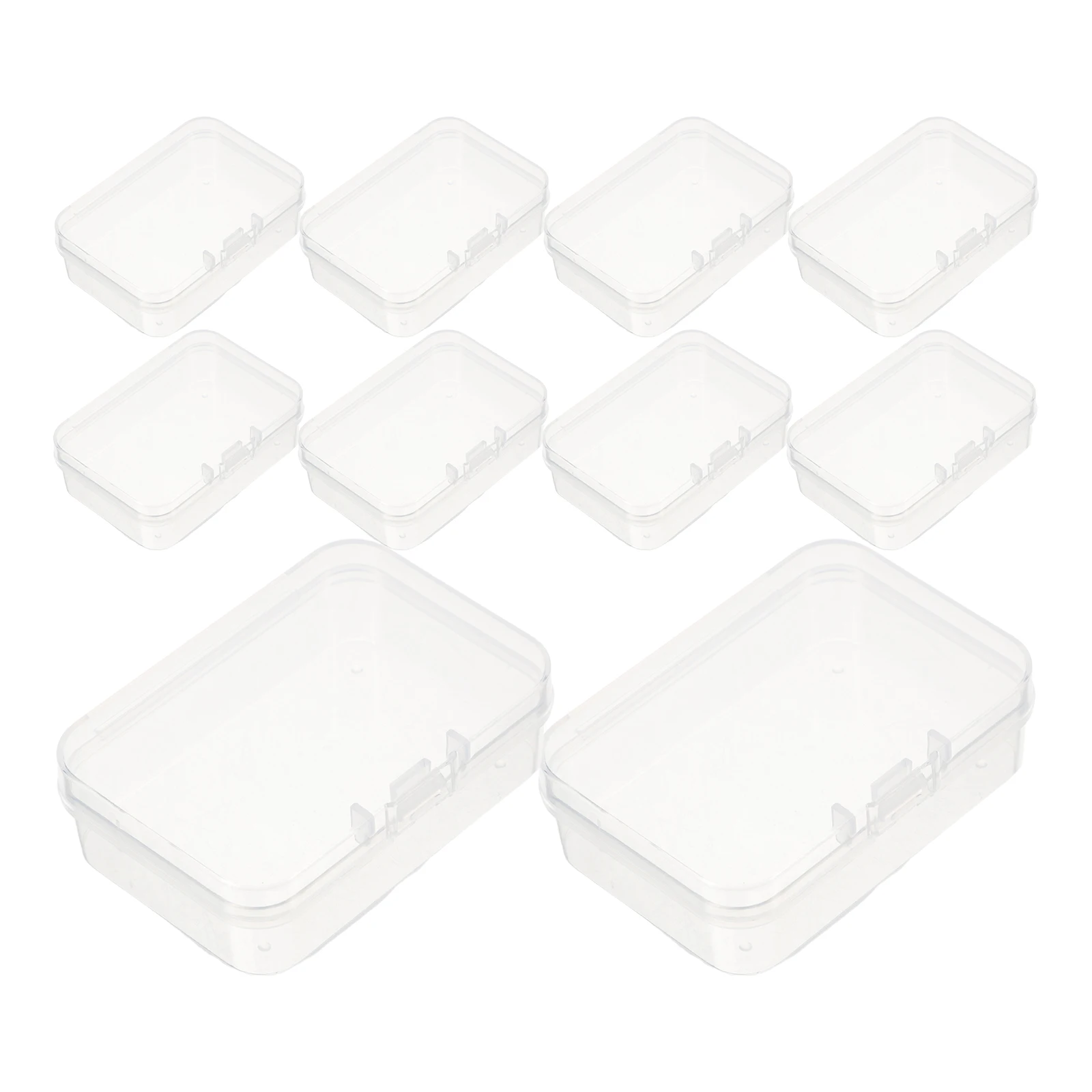 10pcs Plastic Box Small Packaging Boxes Transparent Container Lid 6 5x4 5x2 CM PP Material Storage Beads Organizer