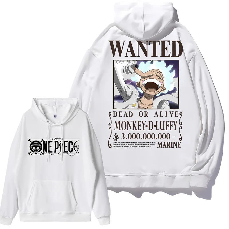 Anime One Piece Bounty Wanted Order Luffy Zoro Shanks Nico Robin Printed Loose ‌‌Hoodie Casual Fashion Boys Girls Sweatshirt‌