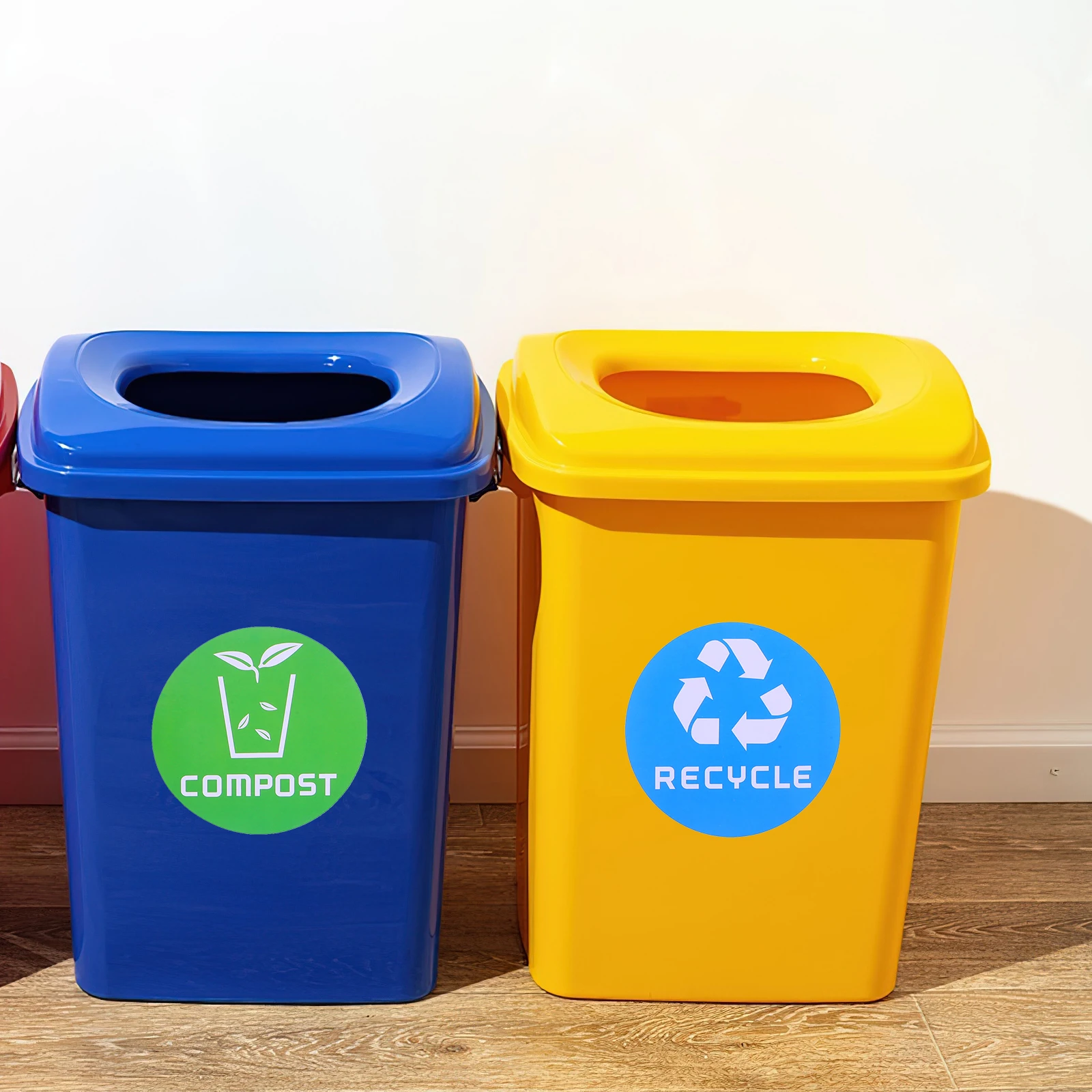 

12 Pcs Garbage Sorting Stickers Classification Labels for Recycling Bins Plastic Trash Can Desk Identification Sign