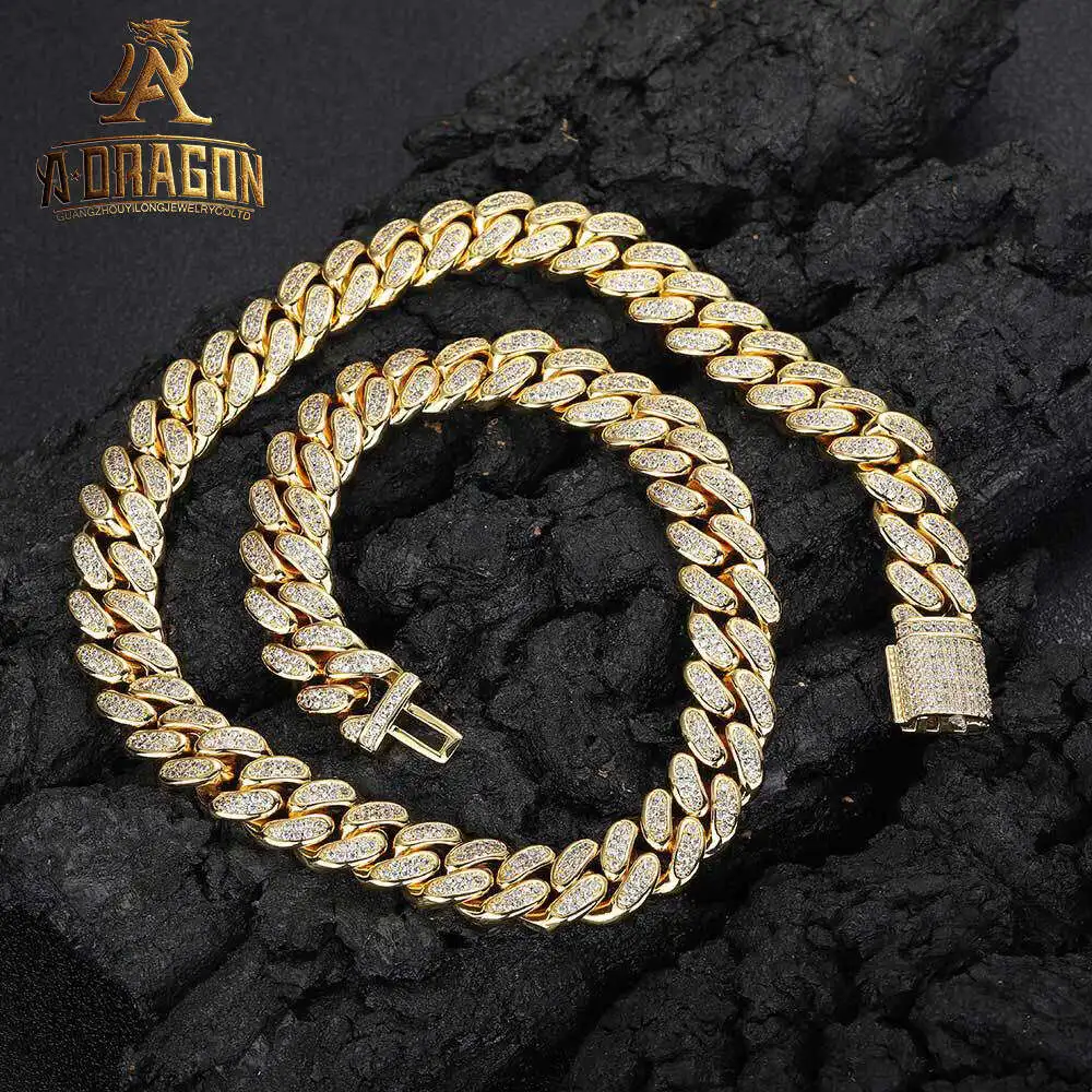 

22mm 18 Vvs Moissanite Diamond Cuban Necklace Custom Baguette Link Chain Hip Hop Fine Jewelry for Rapper