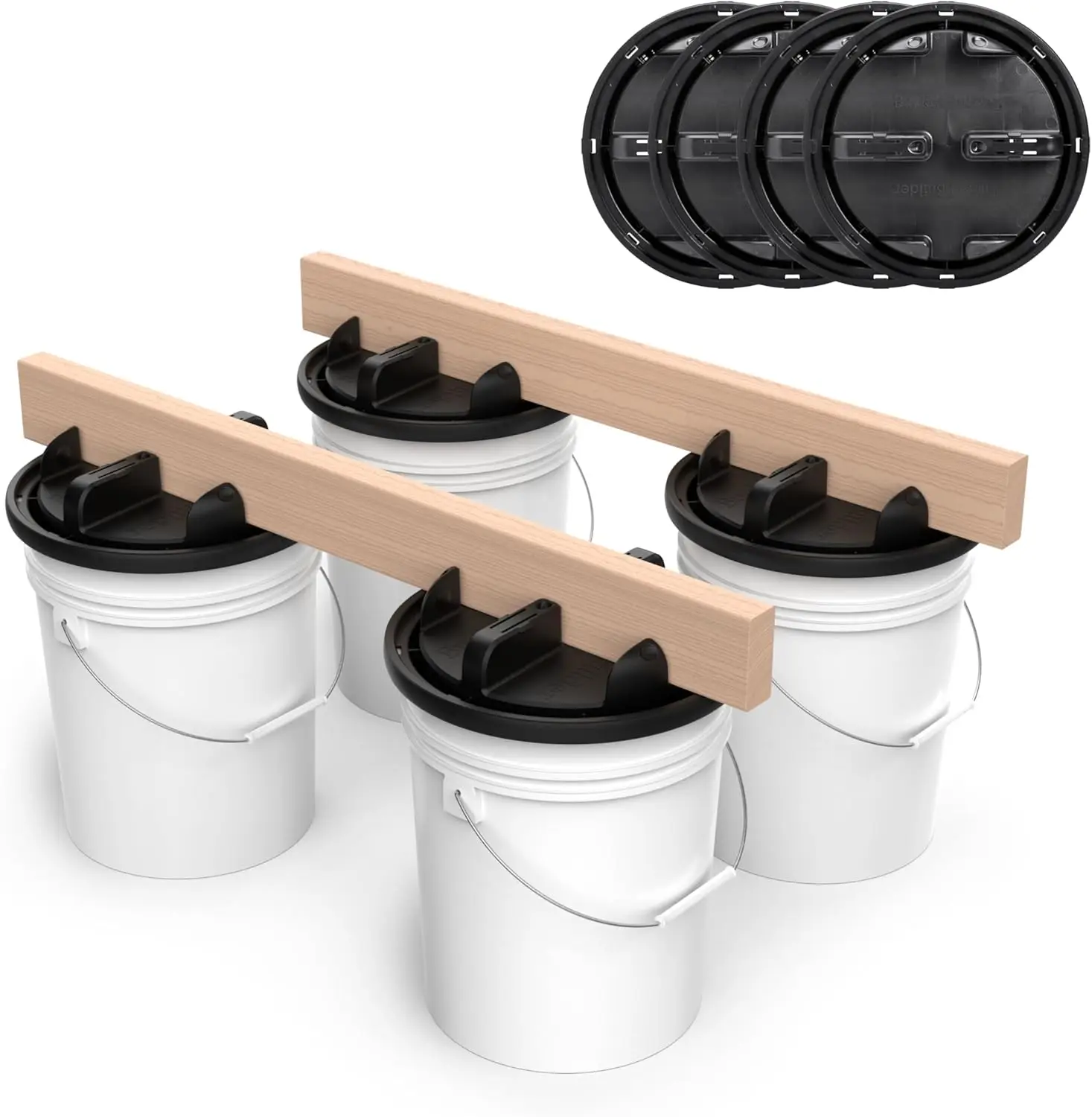 

4 Pack 5-Gallon Bucket Brackets, Build Portable Bench, Sawhorse, Workbench and Power Tool Stands