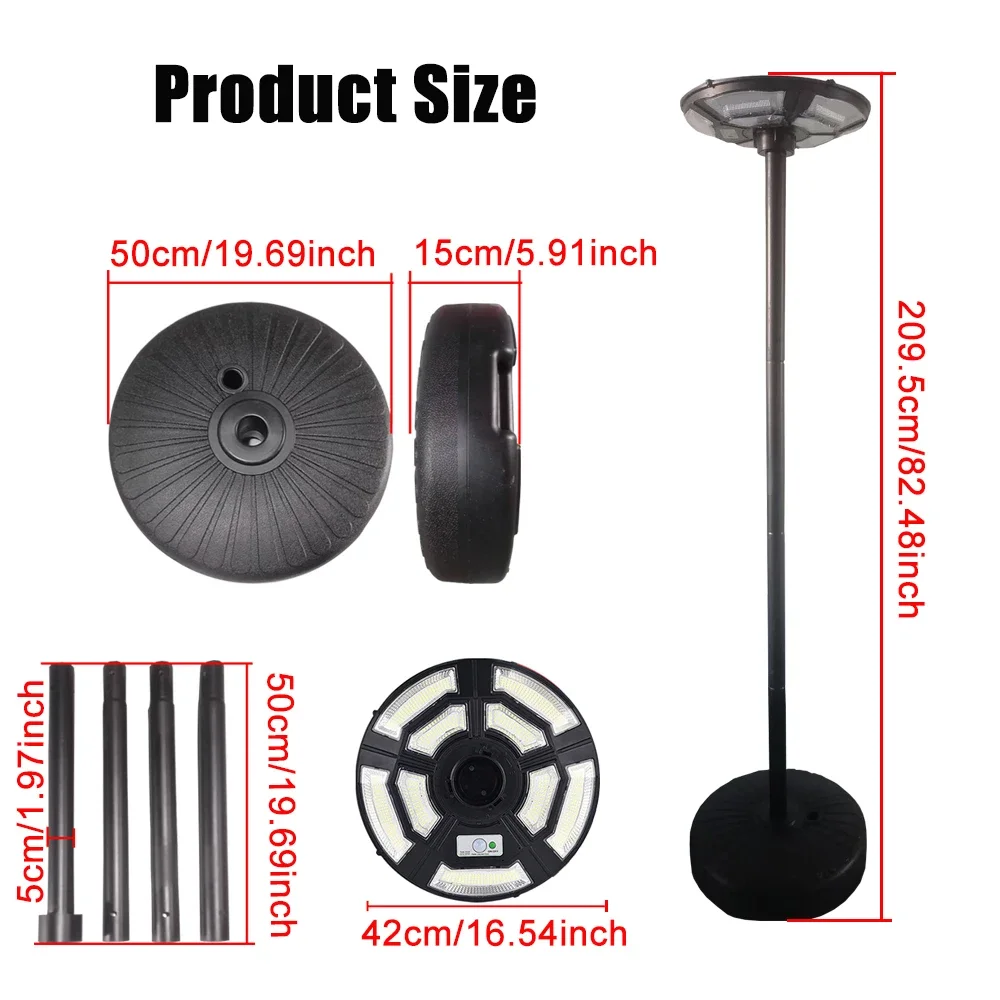 أضواء الأرضية الشمسية المحمولة محس حركة ضوء الحديقة الشمسية مصباح الشارع الشمسي في الهواء الطلق الطوارئ مقاوم للماء لساحة وقوف السيارات