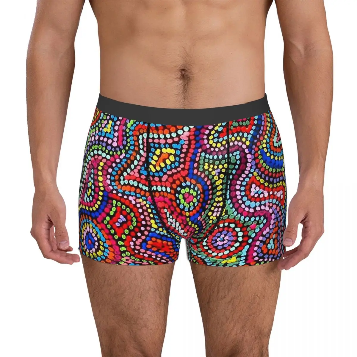 Colorful Dot Painting Australian Aboriginal Art Underpants Homme Panties Male Underwear Sexy Shorts Boxer Briefs