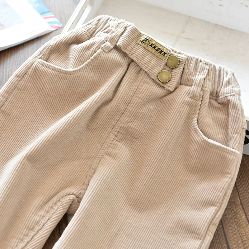 2026 Neue Kinder-Warmhosen Jungen Mädchen Herbst Winter Cord Dicke Sporthosen 1-9 Jahre Kinderkleidung Lässige Hochbund-Hosen – Detail 12