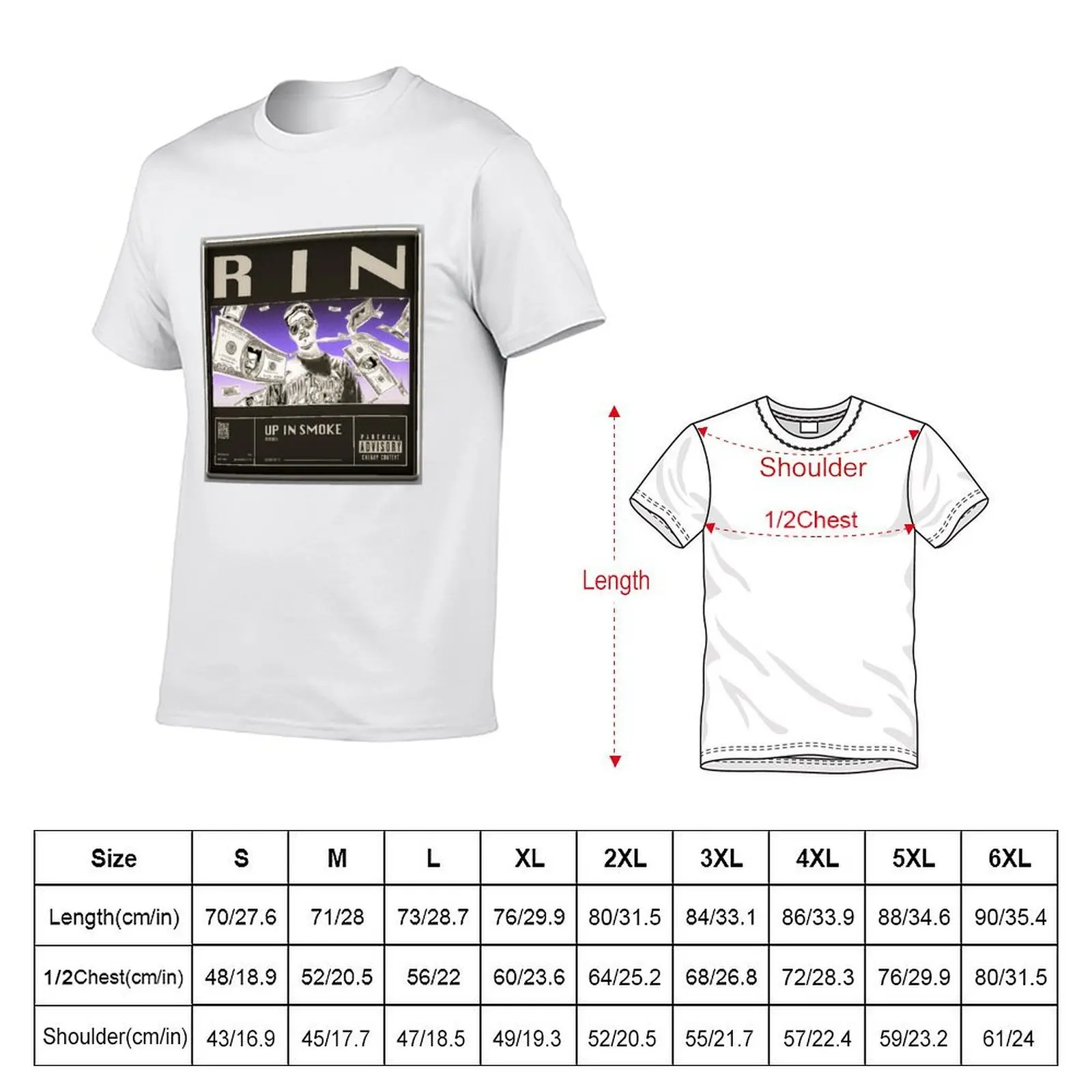 RIN // UP IN SMOKE T-Shirt man t shirt graphic man t shirts high quality luxury brand T-Shirt