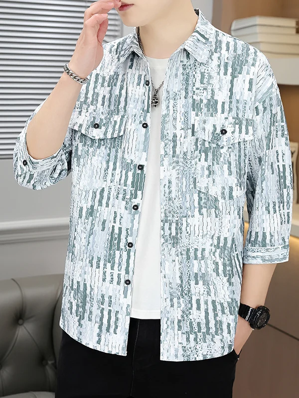 

Cooling Ice Silk Men's irt Summer ort Sve Loose Fit Sli Cheered Pattern Teenage Boy's Outerwear Faionable And ...