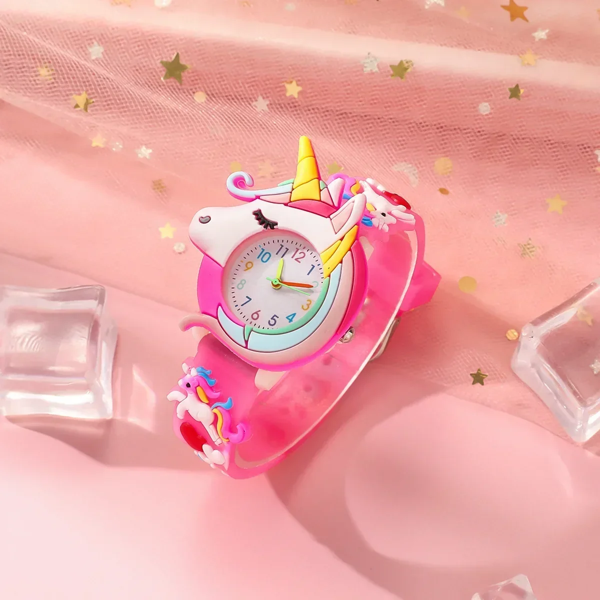 Orologio da regalo in silicone con unicorno in cartone per bambini per ragazzi e ragazze Orologio da polso per bambini carino colorato adorabile Orologio per bambini Orologio per coppia