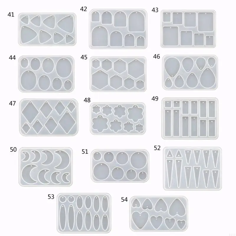 R9JE Multi-Shapes Earrings Moulds Keychain Decoration Silicone Material for Earring