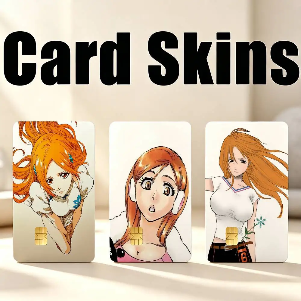 Inoue O-Orihime B-BLEACH  1Set 4Pcs Waterproof Card Skin Stickers for Credit Bus IC Cards